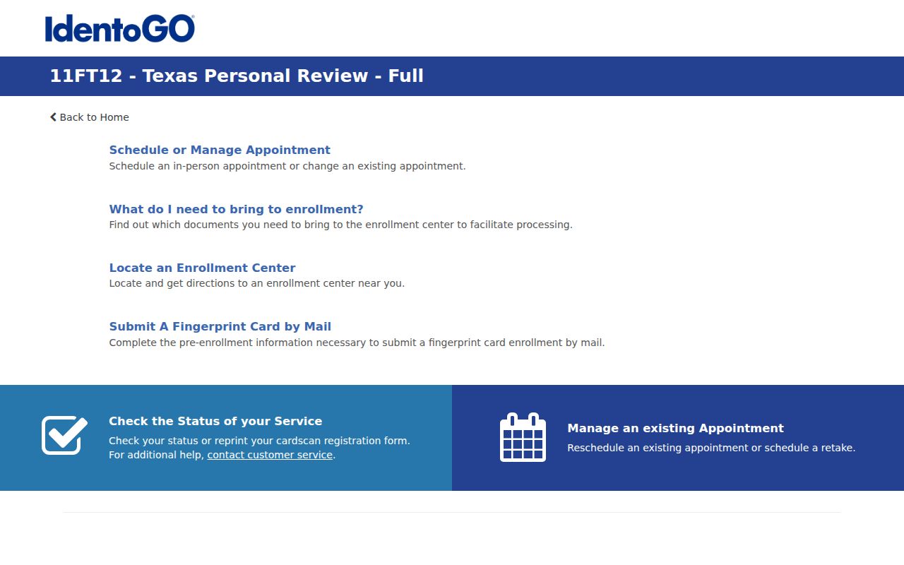 FAST personal review enrollment for a Lubbock County criminal record