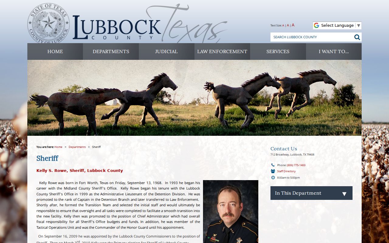 Lubbock County sheriff criminal records office