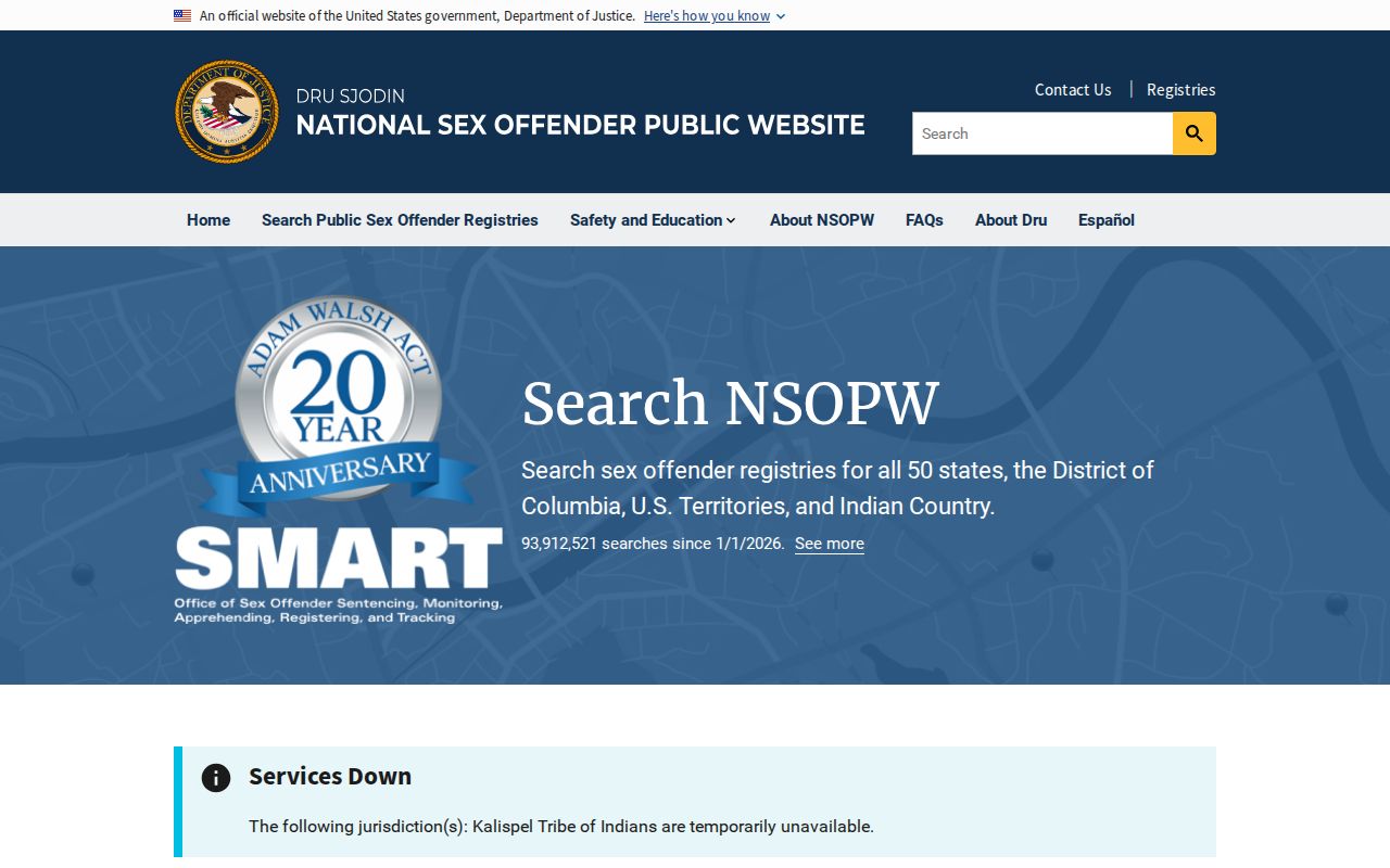 National registry search used with Lubbock County sex offender records